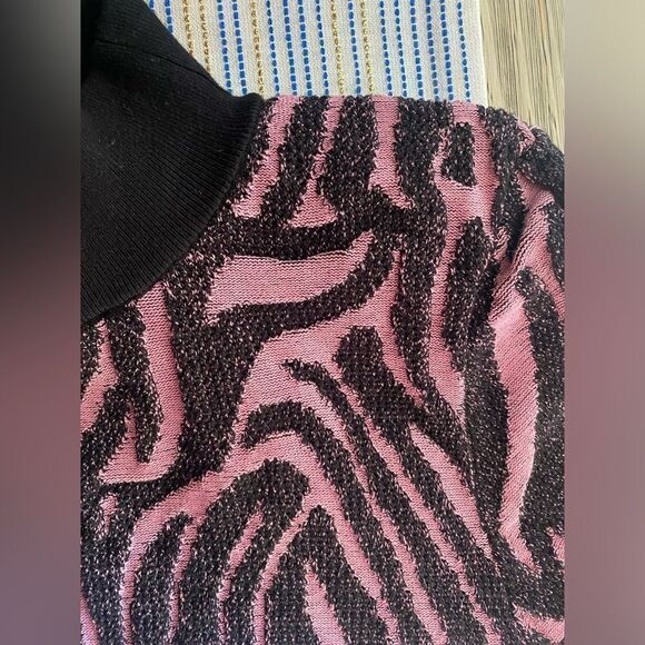 Dundas X Revolve Mini Sweater Knits Dress Womens  Sz M Black  And Pink Metallic - Picture 7 of 14